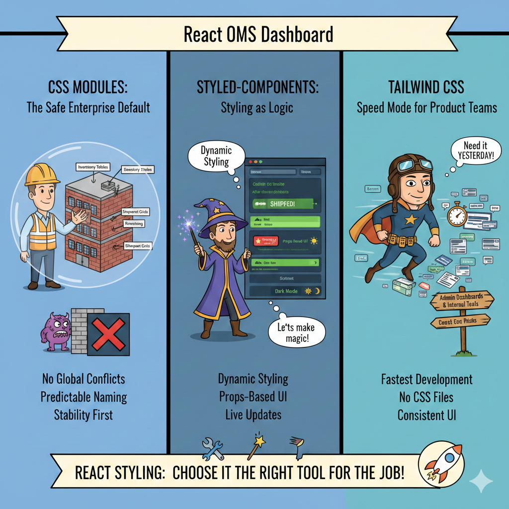 CSS Modules, styled-components, and Tailwind